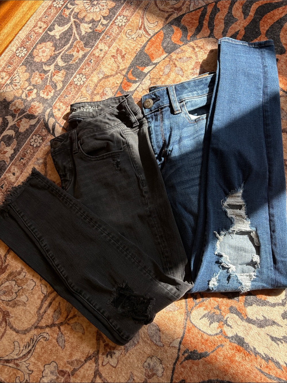 American Eagle Outfitters Skinny Jeans Duo - Black & Blue